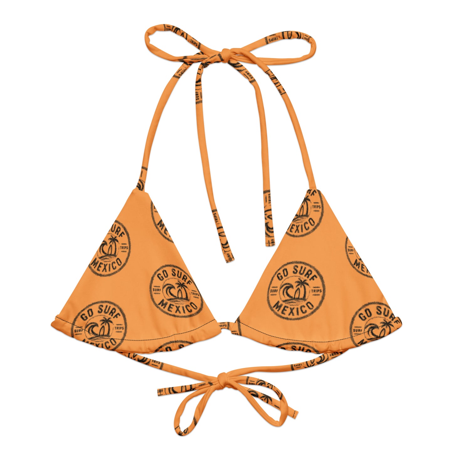 GoSurfMexico Pumpking recycled string bikini top white