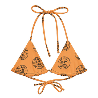 GoSurfMexico Pumpking recycled string bikini top white