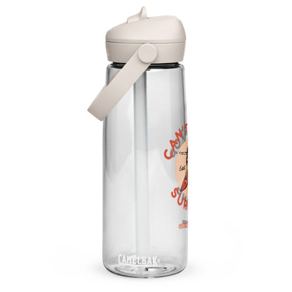 GoSurfMexico vintage retro surf water bottle clear