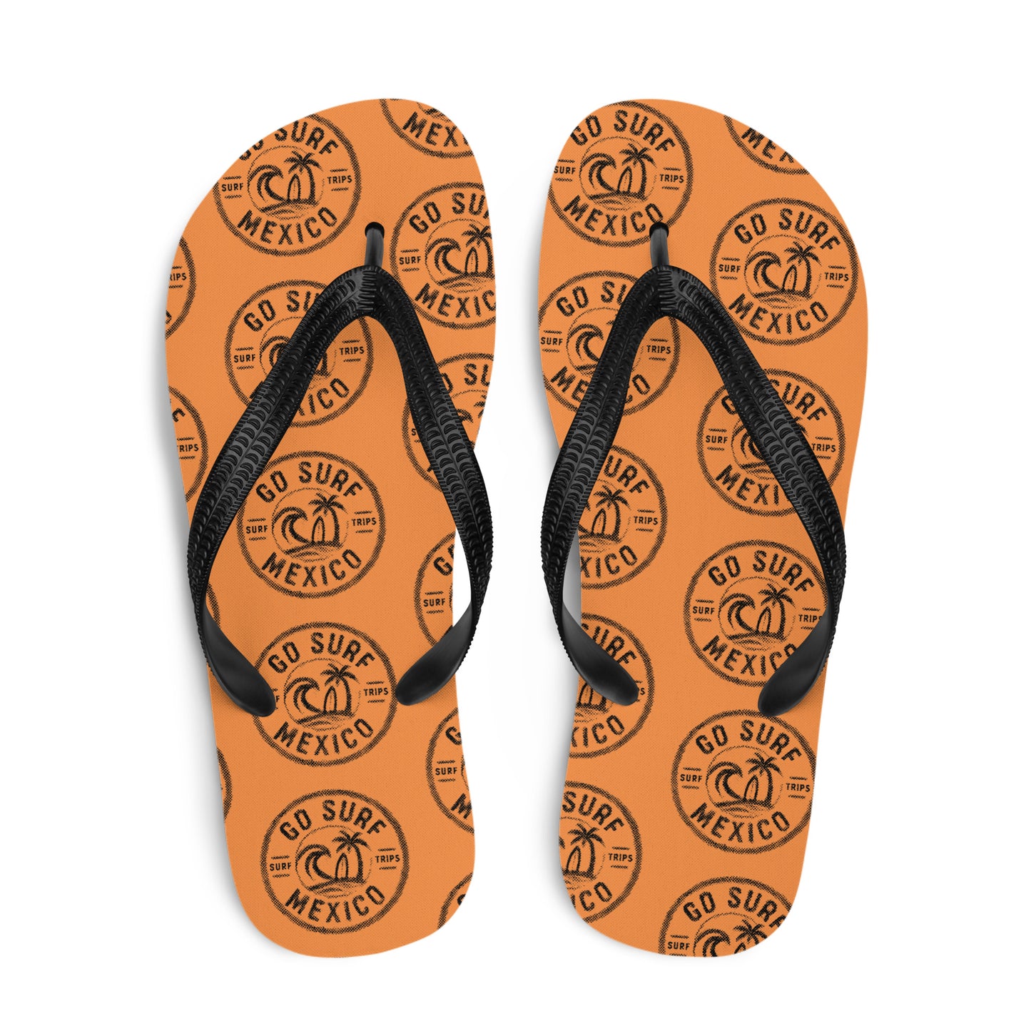 GoSurfMexico Pumpking bold graphic beach flip-flops