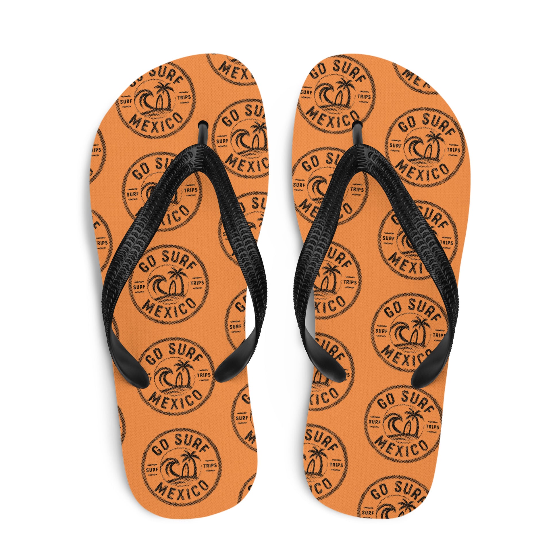 GoSurfMexico Pumpking bold graphic beach flip-flops