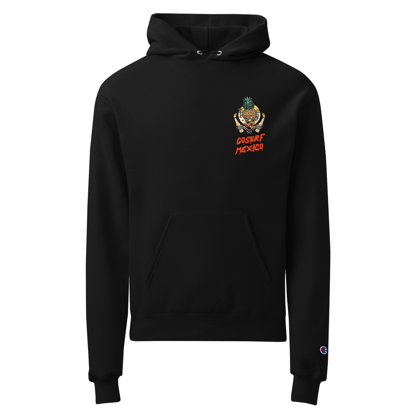 GoSurfMexico x Champion Powerblend surf hoodie black