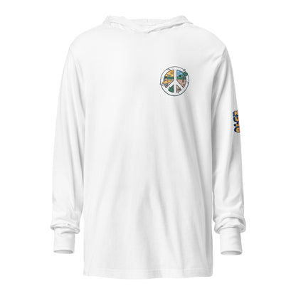 GoSurfMexico hooded long sleeve surf tee white